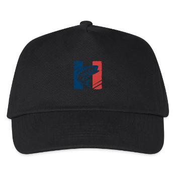 Rot, Weiß & Bass – Frankreich - Kinder Basecap - Schwarz - Vorne
