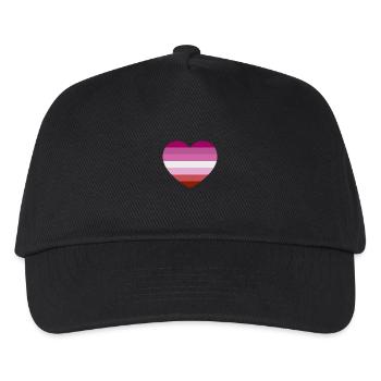 Heart in the colors of the lesbian flag - Kids’ Baseball Cap - black - Front