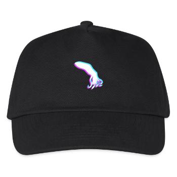 Oktopus 3D Illusion Design cool blau rot cyan rosa - Kinder Basecap - Schwarz - Vorne