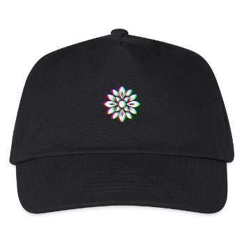 EDM Trikolor - Floral Mandala - Glitch Rave style - Kinder Basecap - Schwarz - Vorne
