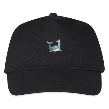 whale birthday / Wal Geburtstag - Kinder Basecap - Schwarz - Vorne