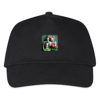 Happy Birthday Clowns Paar gratuliert Blumen - Kinder Basecap - Schwarz - Vorne