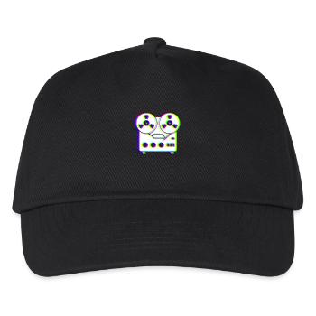 EDM Trikolor - Tonbandgerät - Glitch - Rave-Stil - Kinder Basecap - Schwarz - Vorne