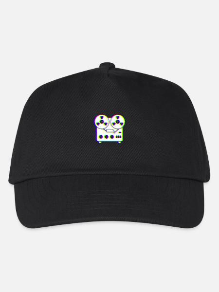 EDM Trikolor - Tonbandgerät - Glitch - Rave-Stil - Kinder Basecap - Schwarz
