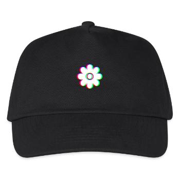 EDM Trikolor - Blüte 2 - Glitch - Rave Stil - Kinder Basecap - Schwarz - Vorne