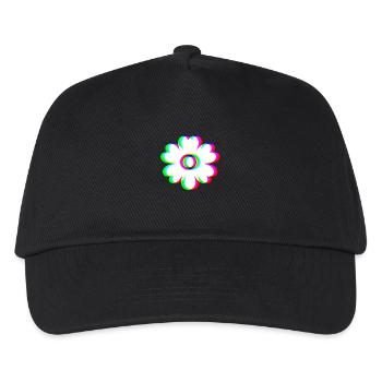 EDM Trikolor - Blüten - Glitch - Rave Stil - Kinder Basecap - Schwarz - Vorne