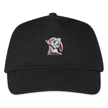 Bunny Dabbing Comic - Kids’ Baseball Cap - black - Front