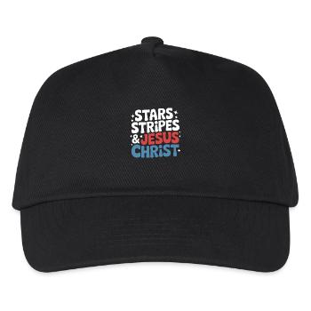 Amerikanischer Gläubiger Christ July 4th Jesus - Kinder Basecap - Schwarz - Vorne