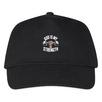 Gott ist meine Stärke! Gläubiger Christ Jesus - Kinder Basecap - Schwarz - Vorne
