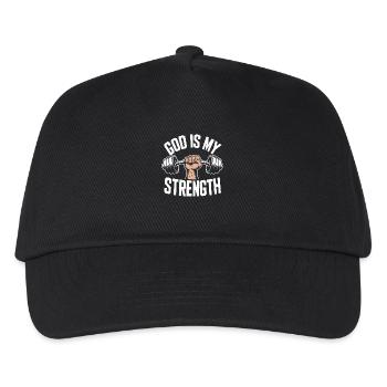 Gott ist meine Stärke! Gläubiger Christ Jesus - Kinder Basecap - Schwarz - Vorne