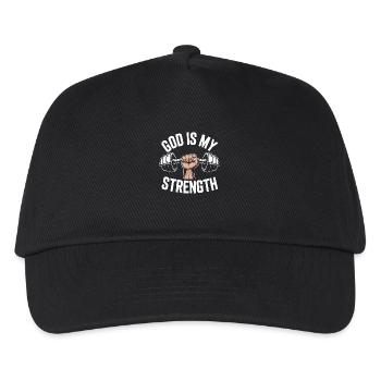 Gott ist meine Stärke! Gläubiger Christ Jesus - Kinder Basecap - Schwarz - Vorne