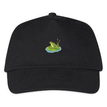 toad sitting on a lilypad - Kids’ Baseball Cap - black - Front