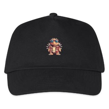 Dinosaur Stegosaurus Comic Vacation - Kids’ Baseball Cap - black - Front