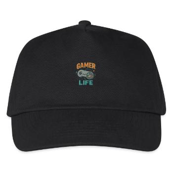 Gamer fürs Leben – Controller im Retro-Stil - Kinder Basecap - Schwarz - Vorne