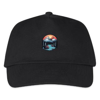 Berge Outdoor Landschaft - Kinder Basecap - Schwarz - Vorne