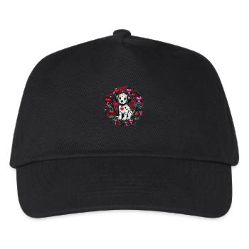 Valentine Dalmatian with Bleeding Hearts - Kids’ Baseball Cap - black - Front