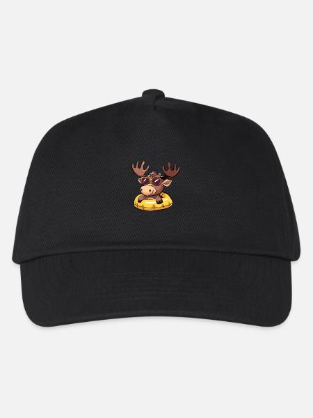 Elch Comic Cool - Kinder Basecap - Schwarz