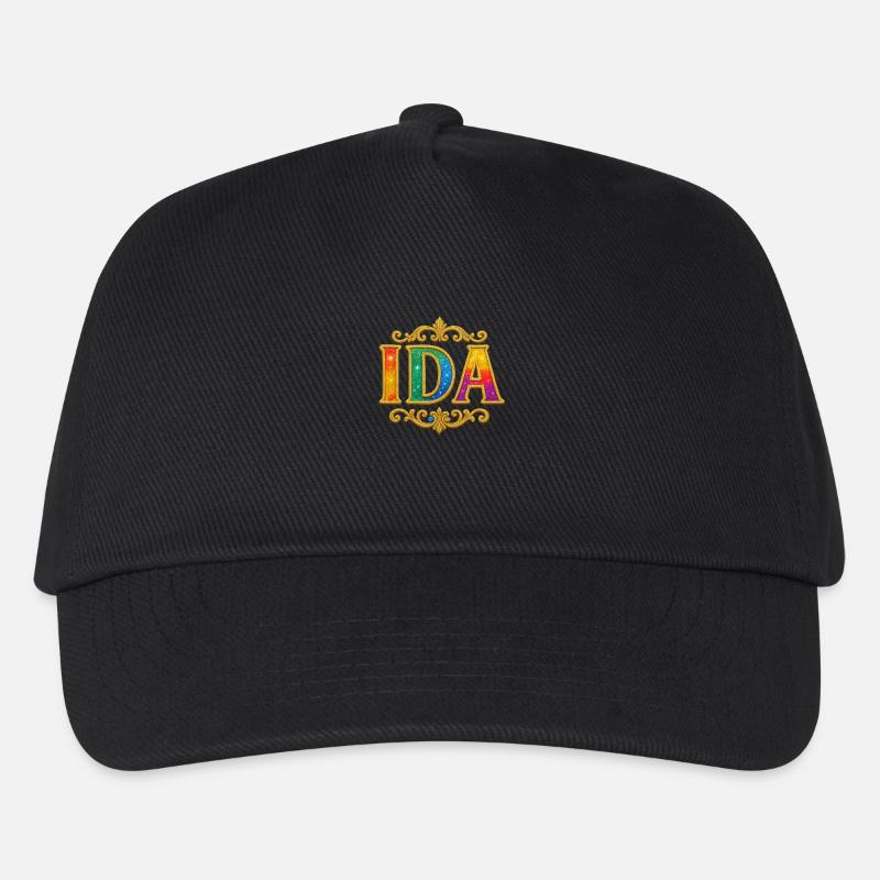 IDA Glitzer Gold Pailletten - Kinder Basecap - Schwarz