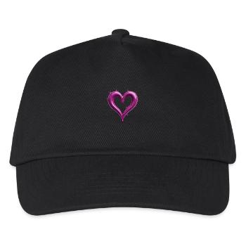 Splattering Pink Heart - Kids’ Baseball Cap - black - Front