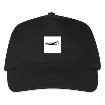 Flugzeug - Kinder Basecap - Schwarz - Vorne