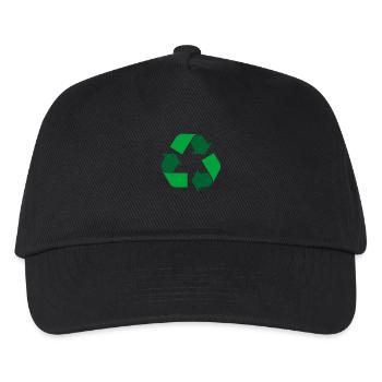 Recycle - two color - Kids’ Baseball Cap - black - Front