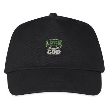 Es ist nie Glück Es ist immer Gott Lustig Christ - Kinder Basecap - Schwarz - Vorne
