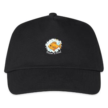 Poisson d'Avril - Orange Cartoon Fisch, 1. April - Kinder Basecap - Schwarz - Vorne