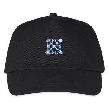 Buchstabe H Schneeflocken - Kinder Basecap - Schwarz - Vorne