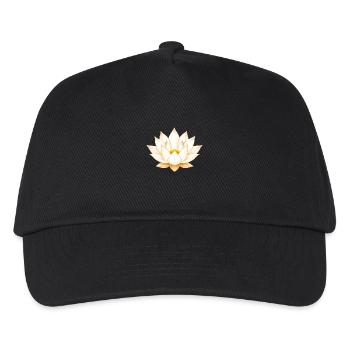 Weiße Lotusblume - Florales Sommerdesign - Kinder Basecap - Schwarz - Vorne