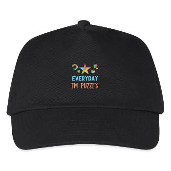 Everyday I'm Puzzl'n Puzzle Enthusiasts Puzzling - Kids’ Baseball Cap - black - Front