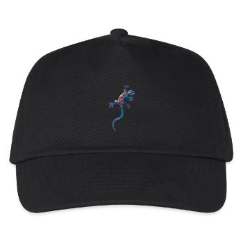 Echse in Blau - Kinder Basecap - Schwarz - Vorne