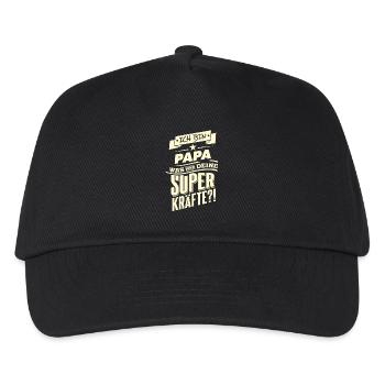 Superkraefte Papa Geburtstag RAHMENLOS Geschenk - Kinder Basecap - Schwarz - Vorne