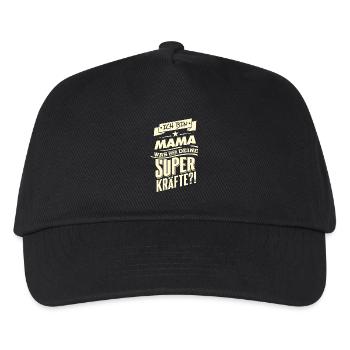 Superkraefte Mama Geburtstag RAHMENLOS Geschenk - Kinder Basecap - Schwarz - Vorne
