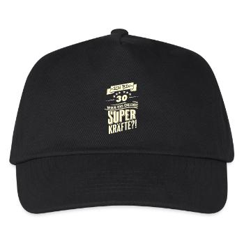 Superkraefte 30. Geburtstag RAHMENLOS Geschenk - Kinder Basecap - Schwarz - Vorne