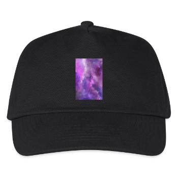 Low Poly triangulated Galaxy - Kinder Basecap - Schwarz - Vorne