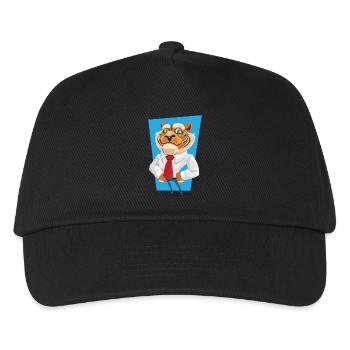tiger im Anzug - Kinder Basecap - Schwarz - Vorne