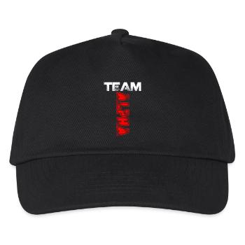 Team Alpha Geschenk T Shirt - Kinder Basecap - Schwarz - Vorne