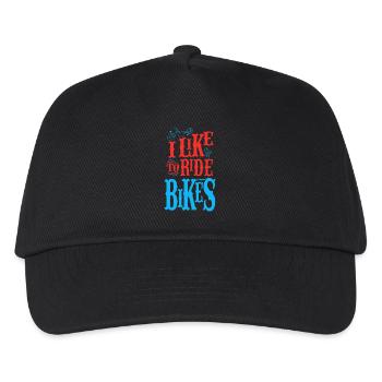 I like to ride bikes - Kids’ Baseball Cap - black - Front