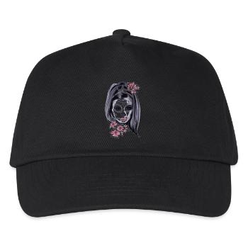 Frau mit Maske - Kinder Basecap - Schwarz - Vorne