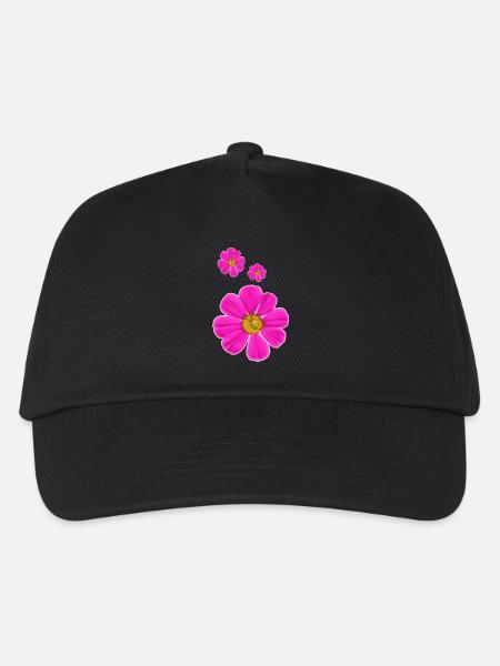 Blumen - Kinder Basecap - Schwarz