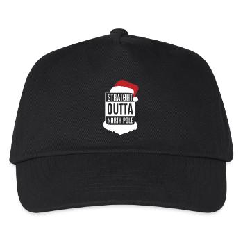 Straight Outta Northpole Weihnachten Geschenk - Kinder Basecap - Schwarz - Vorne
