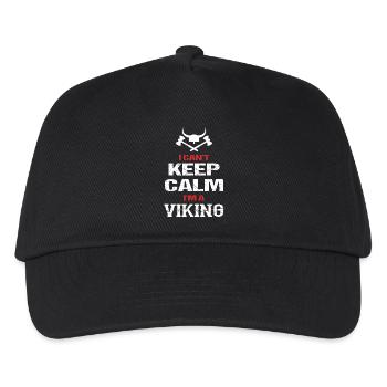 Ich kann nicht ruhig bleiben ich bin Wikinger Viki - Kinder Basecap - Schwarz - Vorne