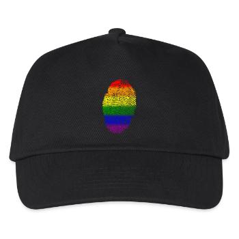 Regenbogen LGBT Fingerabdruck - Kinder Basecap - Schwarz - Vorne