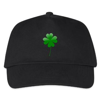 kleeblatt glueck shamrock luck four leaf clover43 - Kinder Basecap - Schwarz - Vorne