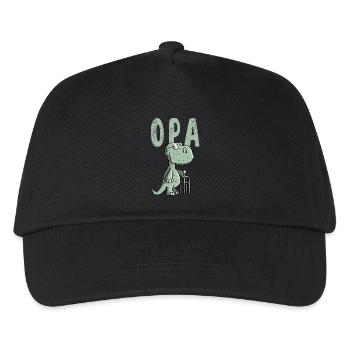 Opa Dinosaurier - Großvater - Geschenk - Kinder Basecap - Schwarz - Vorne
