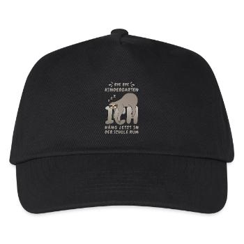 Faultier Bye Bye Kindergarten Schule Grundschule - Kinder Basecap - Schwarz - Vorne