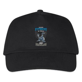 Fitness Studio Leben sinnlos - Geschenk - Kinder Basecap - Schwarz - Vorne