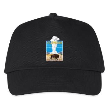 Vintage Yellowstone National Park Bison Geyser - Kids’ Baseball Cap - black - Front