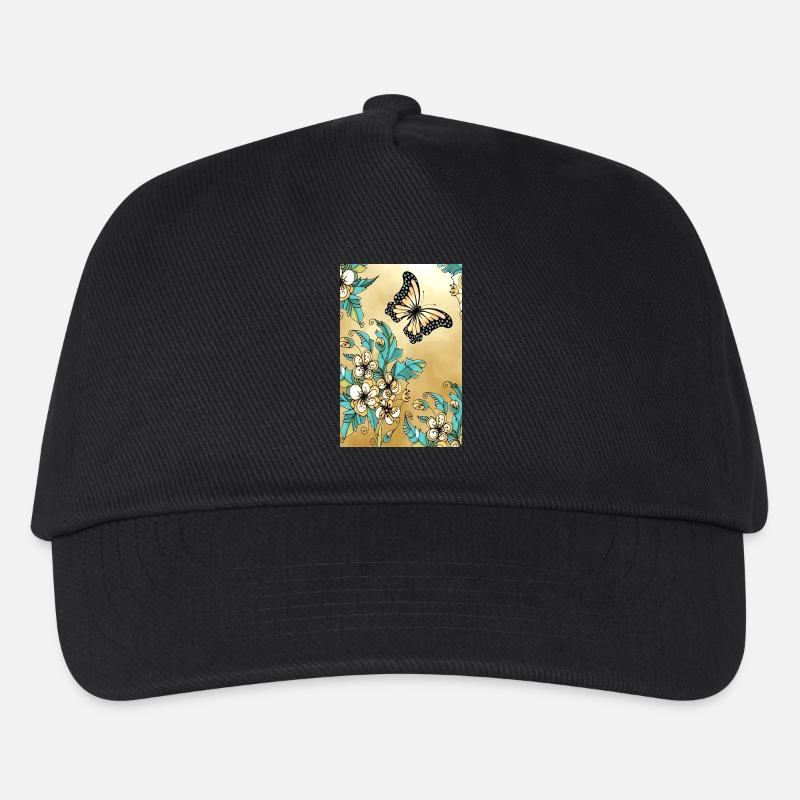 Schmetterling - Kinder Basecap - Schwarz