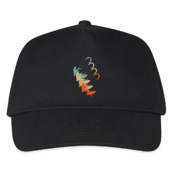 Vintage Retro Style Kitesurfen Lenkdrachensegeln - Kinder Basecap - Schwarz - Vorne